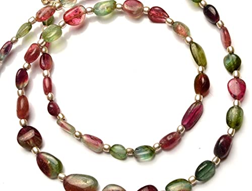 Perles tourmaline pastèque naturelle LKBEADS pour personnaliser un collier unique