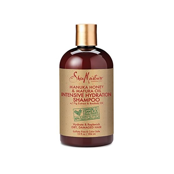 SheaMoisture Intensive Hydration Shampoo for Dry, Damaged Hair Manuka Honey and Mafura Oil Sulfate-Free 13 oz