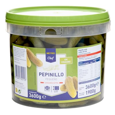 Pepinillos en Vinagre Chef – Crujientes y Sabrosos para Aperitivos, 1900g (3800g)