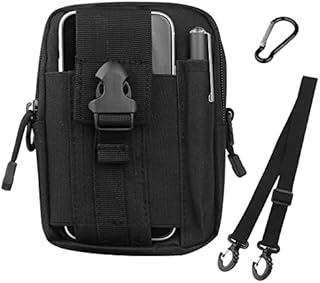 HoYiXi Multifunctional sports hang pockets bag Gadget Belt Waist Bag with Cell Phone Holster for Sports Hiking Camping Black