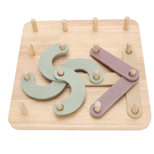 Jiawu Wooden Letter Number Construction Puzzle, Enhances Spatial Thinking and Early Math Skills Letter and Number Shapes Construction Toy, Shape Color Sorter Pegboard with Creative - Image 9