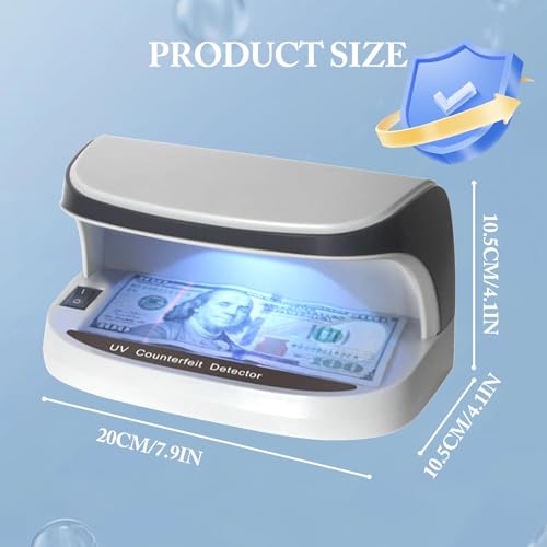 BlissKiss Counterfeit Money Detector – Portable and Energy-Efficient Money Counter Machine, Counterfeit Bill Detector, and Bill Checker Machine with LED UV Light for Money, Credit Cards and IDs
