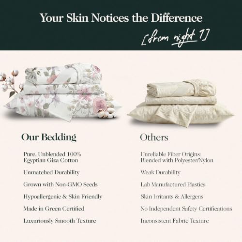 Image of 100% Cotton Printed Percale Cooling Bed Sheet Set - Twin Size, Petalis