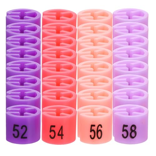 Luxshiny 80 Marqueurs de Taille Colorés pour Cintres en Plastique, Chiffres Visibles de 44 à 58, Anneaux de Taille Robustes pour Tri Rapide des Vêtements en Boutique, Placard et Rangement