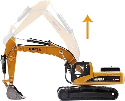 Gemini&Genius Tracked Excavator Toy for Kids, 1/50 Scale Diecast Digger Construction Toy, Metal Vehicle Model with 360° Cabin Swivels, Great Gift, Playing Sand, Room Decoration and Collection for Kids - Image 4