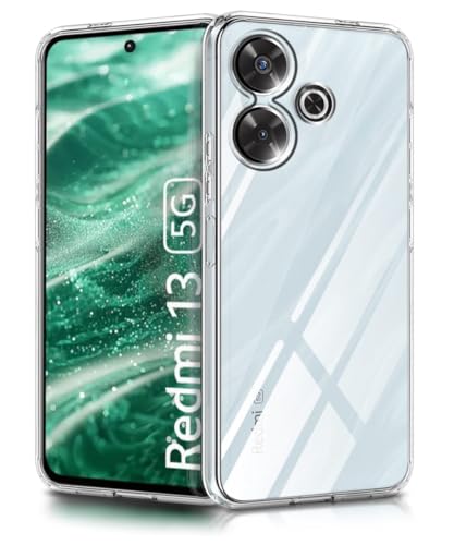 Image of WOW IMAGINE Crystal Clear Transparent Back Case Cover for Mi Redmi 13 5G | Poco M6 Plus 5G | Full Device & Camera Protection Shockproof TPU | Flexible Silicone Back Cover Case - Transparent