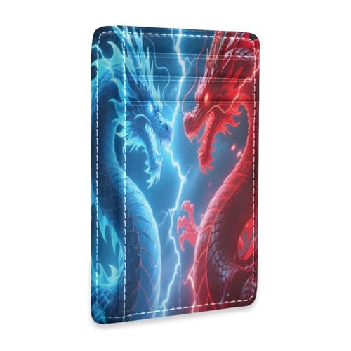 Front Pocket Minimalist Leather Slim Wallet Credit Card Holder Blue