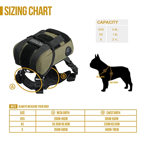 OneTigris Eureka Hunderucksack, Kleiner Hundebackpack mit Kotbeutelspender zum täglichen Wandern für kleine Hunde