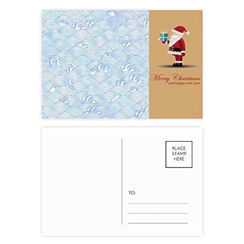 Cartes postales vagues bleues Japon Père Noël pour correspondances créatives