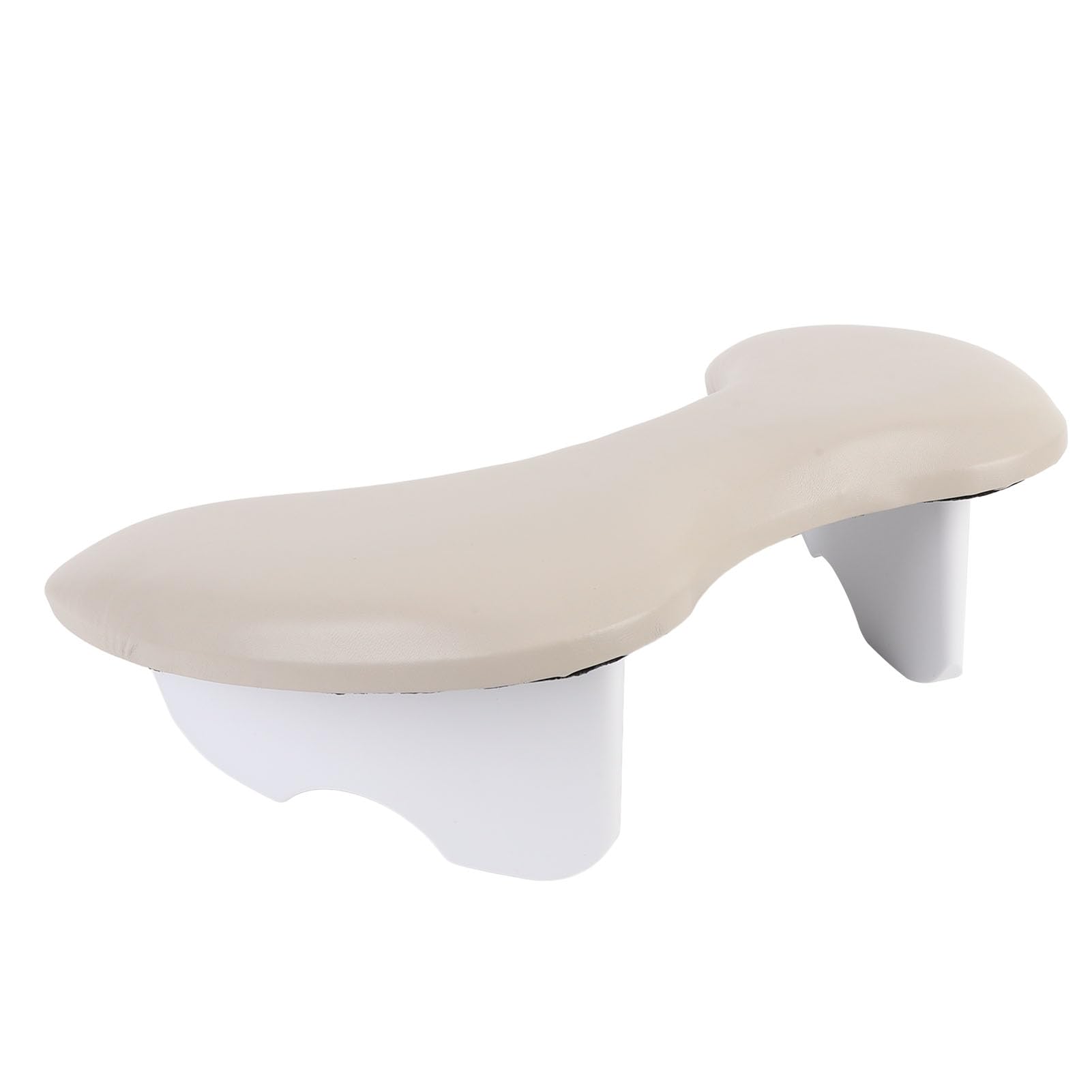 Alomejor Reposabrazos de Cuero PU para Uñas, Almohadilla de Mano para Manicura en Forma de U, Reposabrazos Cómodo para Tecnología de Uñas (Beige)