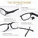 AOZECA Adjustable Glasses Dial Vision Flex Focus Eyeglasses Blue Light Blocking Zoom Glasses For Reading, Black