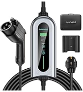 SHOCKFLO Level 2 EV Charger (40Amp, 240V, NEMA 14-50P), Wall-mounted EVSE SAE J1772 EV, Portable ...