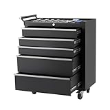 Loumernhant 5-Drawer Rolling Tool Chest, Heavy Duty Tool Storage Cabinet with Drawers & Locking Mechanism & Wheels, Multifunctional Utility Tool Storage Chest Organizer for Warehouse, Repair Shop.