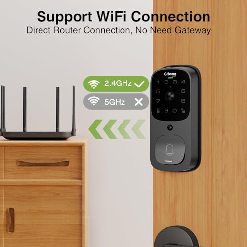 GHome Smart 3 in 1 Door Lock with Fingerprint,WiFi,Keyless Entry Smart Deadbolt, 2K HD Camera, 2.4GHz, App Remote Control, Smart Door Knob with Doorbell by GHome Smart - Image 8