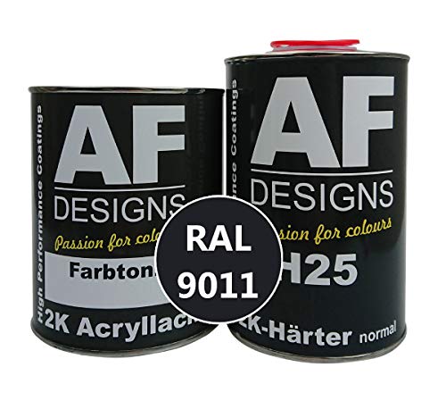 Alex Flittner Designs 2K Acryl Lack Autolack 3 kg Set RAL 9011 GRAPHITSCHWARZ glänzend incl. Härter