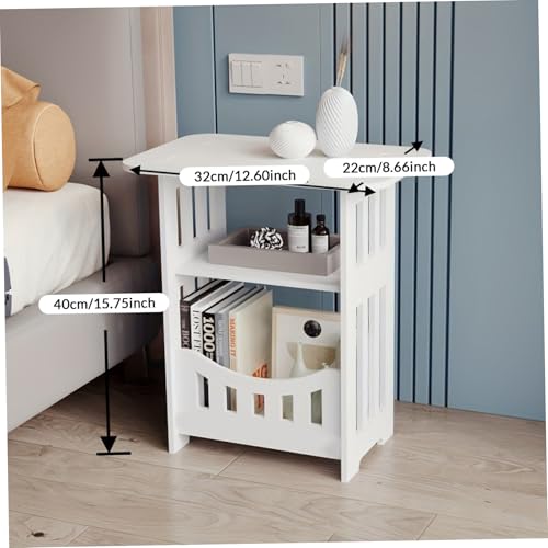 Table d'appoint en Bois à 3 Niveaux Blanche et Moderne - 4