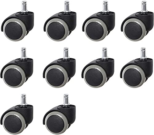 qiuqiu Ruedas para Sillas De Oficina, Ruedas Universales Ruedas Silenciosas Ruedas De Pistón De PU, Adecuadas para Todos Los Asientos con Ruedas-Ensemble 10Er Cover