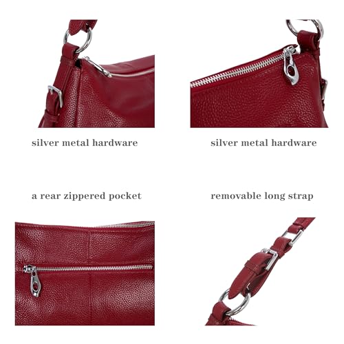 Image of HESHE Leather Purses and Handbags Hobo Shoulder Bags Tote Bag Crossbody Purse Ladies Designer Satchel Bags
