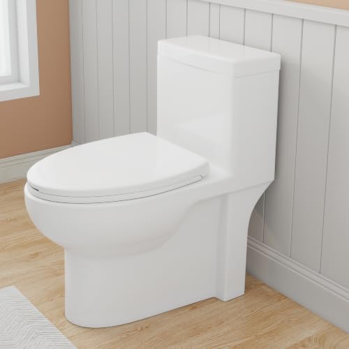 Lamanelle Elongated One-Piece White Toilet