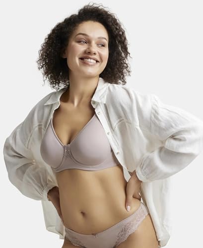 Image of Jockey 1855 Women Under-Wired Non-Padded Soft Touch Microfiber Elastane Stretch Full Coverage Minimizer Bra with Broad Wings