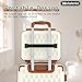 Melalenia Luggage Sets 7 Piece Hard Shell Carry on Suitcase with Spinner Wheels and TSA Lock, Lightweight Travel Duffel Bag for Women, Beige Brown