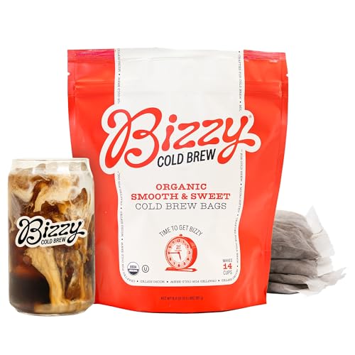 Bizzy Organic Cold Brew Coffee | Smooth & Sweet Blend | Coarse Ground Coffee | Medium Roast | Micro...