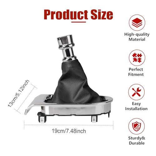 Geehery Gear Shift Boot Cover Chrome for 2015-2017 Ford Mustang Manual by Geehery - Image 6
