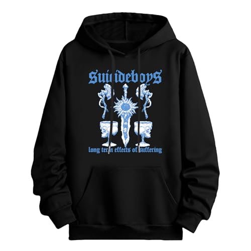 GUJIASM Suicide 2024 Merch Boys Hoodie, Men Vintage Graphic Crewneck Hooded Sweatshirt Long Sleeve Pullover With Pocket Tops For Women Merch