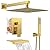 EMBATHER Shower System with Tub Spout, 10 Inches Tub Shower Faucet Set For Bathroom, High Pressure Rain Shower with Handheld Spray, Brushed Gold (Contain Shower Valve and Trim kit)