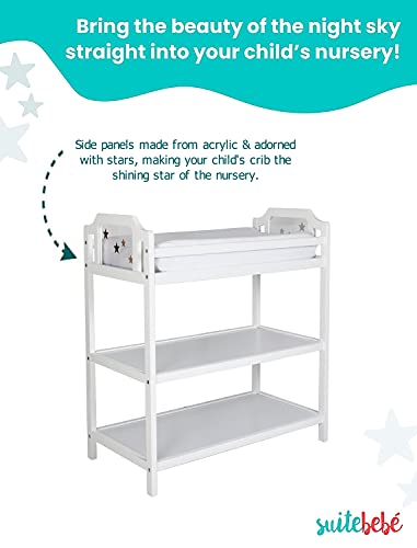 Image of Suite Bebe Celeste Changing Table Safety Rail Included, White