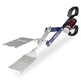 BBQ Croc 3 in 1 Barbecue Tool 18-inch - Extra Light and Long Tongs, Spatula and Grill Scraper (Blue) (18 inch with Flashlight)