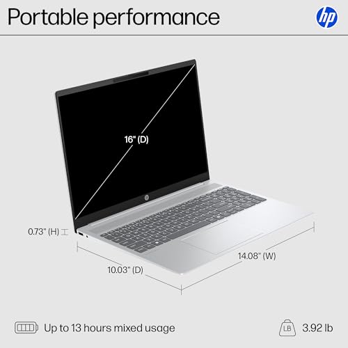 Image of HP OmniBook 5 16 inch AI PC, 2K Touchscreen Display, Intel Core Ultra 5 225U, 16 GB RAM, 512 GB SSD, Intel Graphics, Windows 11 Home, Glacier Silver, 16-af1700nr