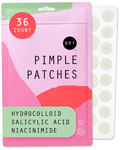 Pixie Hydrocolloid Pimple Patches for Face - Invisible Blemish Patches with Salicylic Acid, Vitamin C, Tea Tree Oil &amp; Niacinamide - Ultra-Thin Cosmetic Spot Patches (8 &amp; 12mm, 36 count)