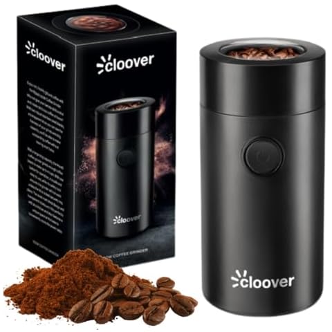 Cloover Electric Coffee Grinder with Stainless Steel Blades Cover
