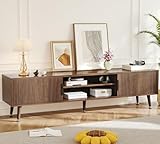 Airynee Mid Century TV Stand, Modern TV Console for TVs up to 70 Inches, Entertainment Center with Storage, TV and Media Consol, 62 Inch (Walnut)