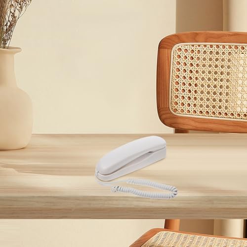 Teléfono fijo colgado ULTECHNOVO blanco compacto vintage miniatura 7