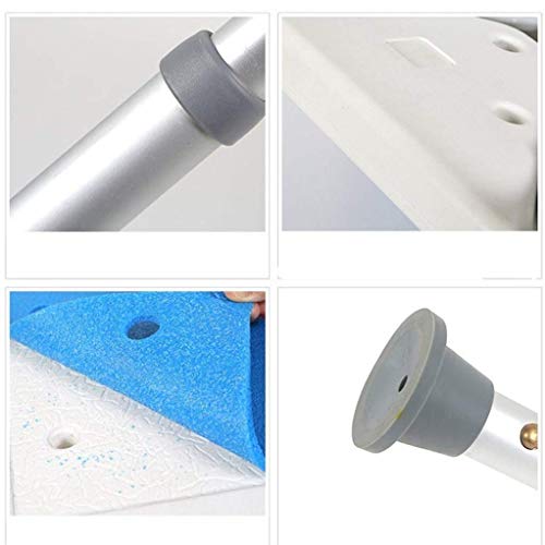 Taburete de ducha ajustable en altura con base estable para ancianos 5