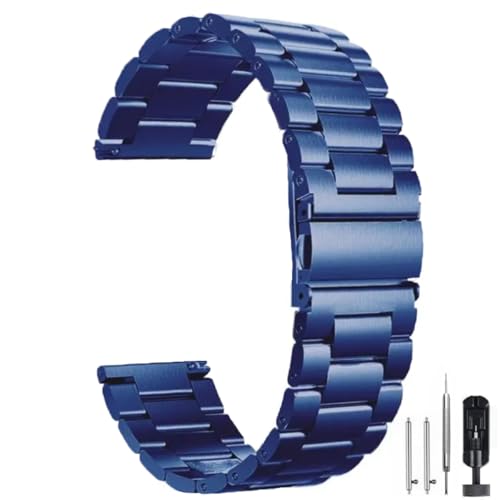 HEYOZURY Correas de Reloj Meta de Acero Inoxidable 16mm 18mm 20mm 22mm 24mm Correa de Repuesto Macizo Cepillado para Relojes y Smartwatches de Mujer Brazalete de Metal Hombres Mujeres