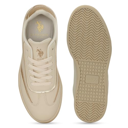 Image of U.S. Polo ASSN. Renata Off White Sneakers Shoes with Premium Upper