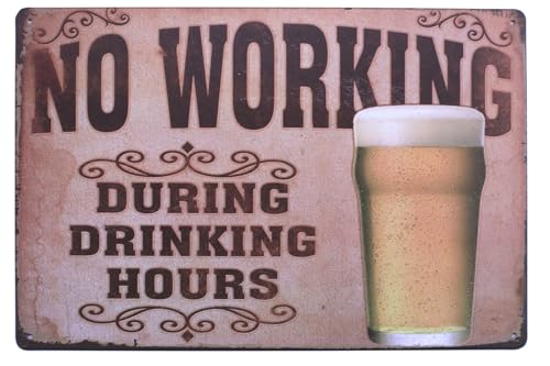 Strosportsandtech Beer Alcohol Drinking Funny Tin Sign Bar Pub Diner Cafe Wall Decor Home Decor Art Plaque Retro Vintage