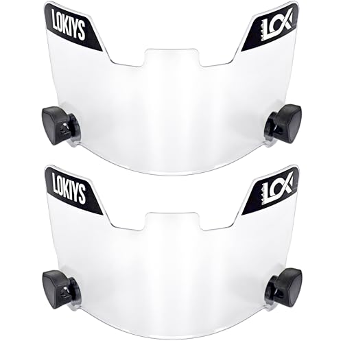 LOKIYS 2Pcs Football Visor - for Youth Football Helmets & Adult Football Helmets (Clear+Clear)