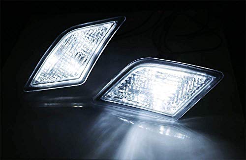 Ijdmtoy Euro Clear Lens White Led Bulb Front Side Marker Light Kit Compatible With 2008-11 Mercedes Pre-Lci W204 C250 C300 C350 & 2008-2013 C63 Amg, Replace Oem Amber Sidemarker Lamps #TOP2