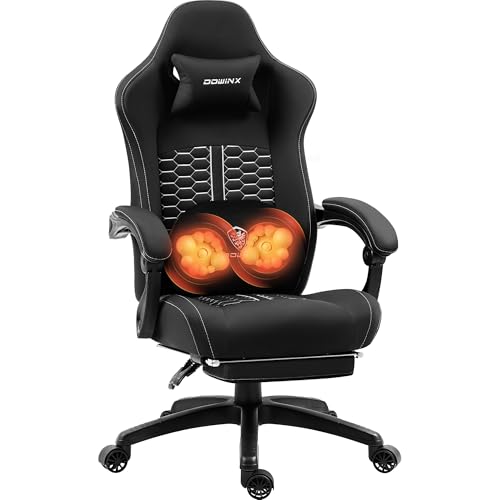 Dowinx Heated Massage Gaming Chair with Footrest