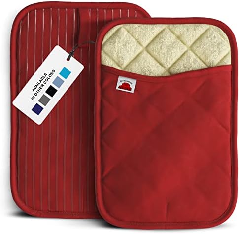 Big Red House Pot Holders for Kitchen Heat Resistant, Set of 2, Silicone Pot Holders for Kitchen and Baking, Red