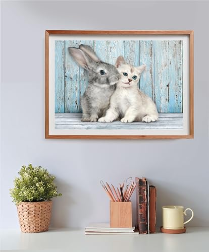 Puzzle 500 pièces + poster : Chat et Lapin Clementoni Puzzles - vue 7