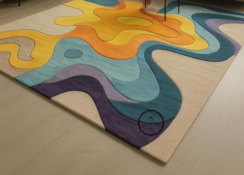 Image of zia carpets Hand Tufted Woollen Modern Collection Bedroom & Living Room Carpet Size 6 x 9 feet