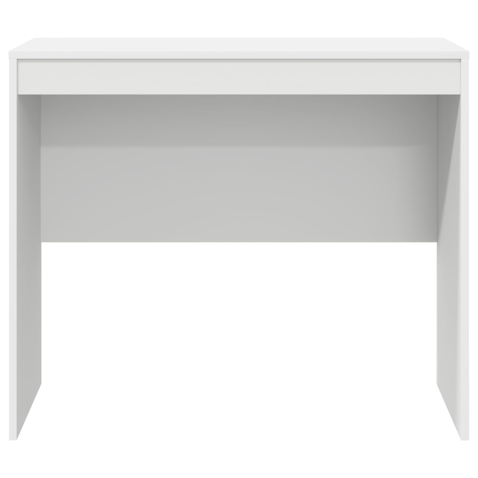 Scrivania per computer in legno bianco, 90 x 50 x 76 cm, con cassetto, robusta scrivania per home office, tavolo da lavoro moderno