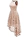 Dressystar Women Halter Lace Wedding Guest Dress Hi-Lo Cocktail Party Bridesmaid Formal Dresses Champagne S