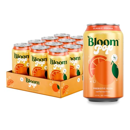 Image of Bloom Pop Prebiotic Soda, Gut Health Support, Classic Orange, 12 Pack | Classic orange flavor with clinically backed prebiotics for gut health, metabolism support and soda satisfaction.