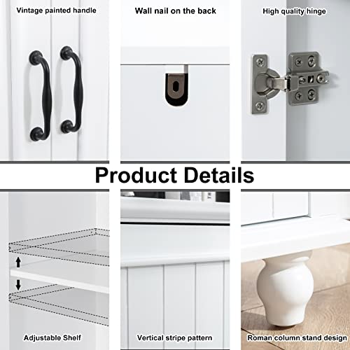 Scurrty Buffet Cabinet Bar Cabinet With Storage, 38 Inch Coffee Bar Cabinet Kitchen Buffet Storage Cabinet With 4 Drawers, Sideboard Buffet Cabinet For Kitchen, Dinning Room And Living Room, White #TOP6